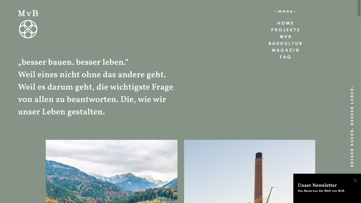 Screenshot desktop mvb-baukultur.de - Ansicht  Homepage