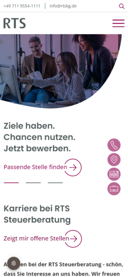 Screenshot mobile rtskg.de - Ansicht  Karriereseite
